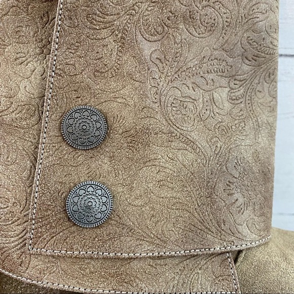 Muk Luks Chris Embossed Cuffed Heel Boots Size 8 - Picture 10 of 10